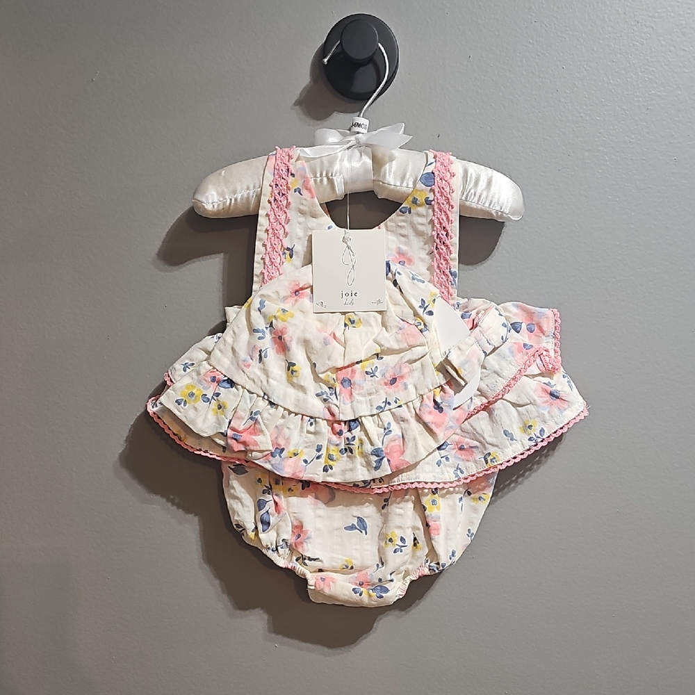 Joie Pink and White Diaper Covers with Ruffled Edge